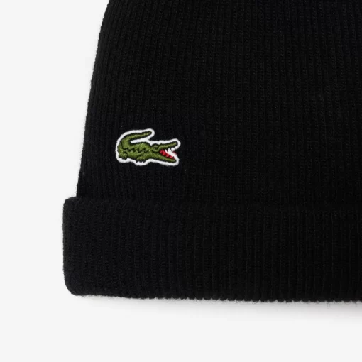 Lacoste Caps & Hats-Unisex Ribbed Wool Beanie