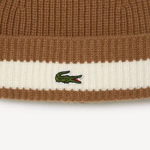 Lacoste Caps & Hats-Unisex Ribbed Wool Beanie