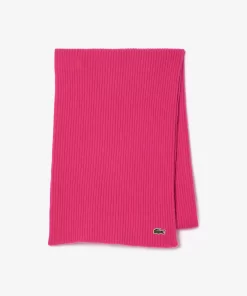 Lacoste Scarves & Stoles-Unisex Ribbed Wool Scarf