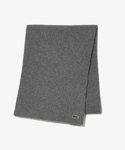 Lacoste Scarves & Stoles-Unisex Ribbed Wool Scarf