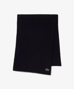 Lacoste Scarves & Stoles-Unisex Ribbed Wool Scarf