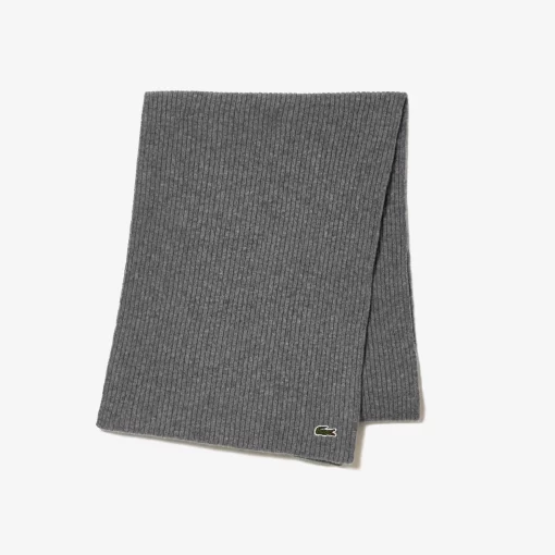 Lacoste Scarves & Stoles-Unisex Ribbed Wool Scarf