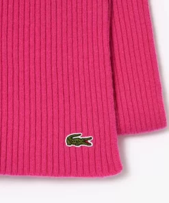 Lacoste Scarves & Stoles-Unisex Ribbed Wool Scarf