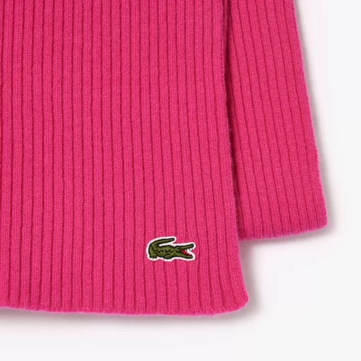 Lacoste Scarves & Stoles-Unisex Ribbed Wool Scarf