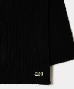 Lacoste Scarves & Stoles-Unisex Ribbed Wool Scarf