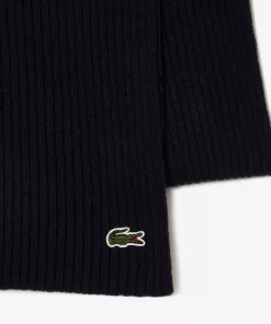 Lacoste Scarves & Stoles-Unisex Ribbed Wool Scarf