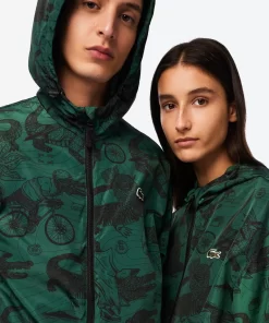 Lacoste Jackets & Coats-Unisex X Netflix Printed Hooded Jacket