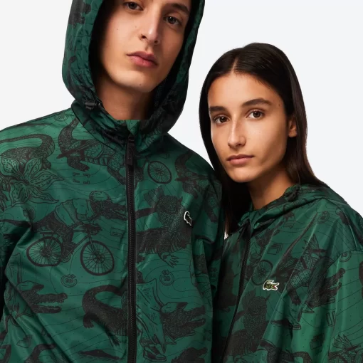 Lacoste Jackets & Coats-Unisex X Netflix Printed Hooded Jacket