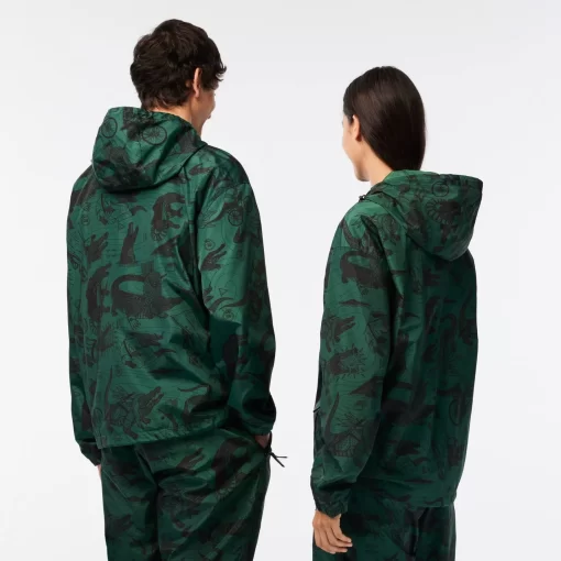 Lacoste Jackets & Coats-Unisex X Netflix Printed Hooded Jacket