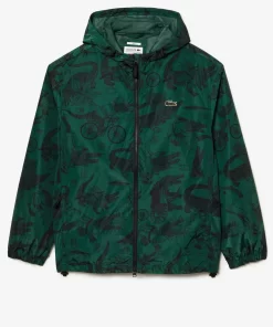 Lacoste Jackets & Coats-Unisex X Netflix Printed Hooded Jacket