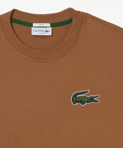 Lacoste T-Shirts-Unisex Loose Fit Large Crocodile Organic Heavy Cotton T-Shirt