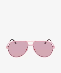 Lacoste Sunglasses-Unisex Pilot Metal Signature 101 Sunglasses