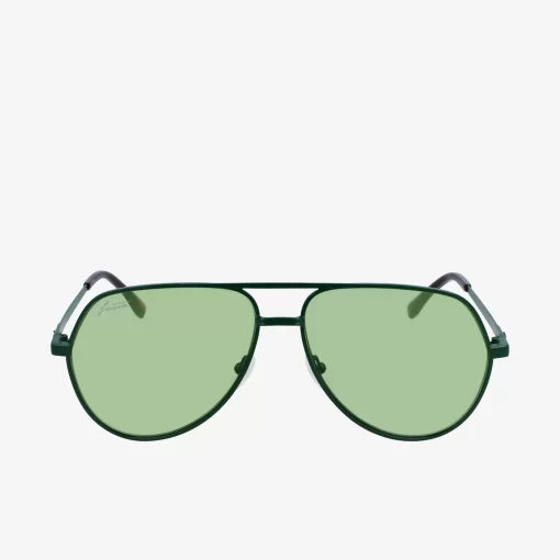 Lacoste Sunglasses-Unisex Pilot Metal Signature 101 Sunglasses