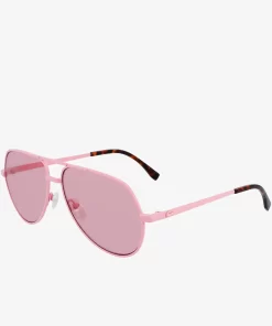 Lacoste Sunglasses-Unisex Pilot Metal Signature 101 Sunglasses