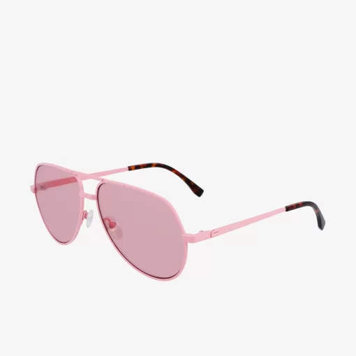 Lacoste Sunglasses-Unisex Pilot Metal Signature 101 Sunglasses