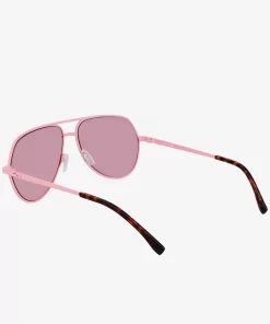 Lacoste Sunglasses-Unisex Pilot Metal Signature 101 Sunglasses