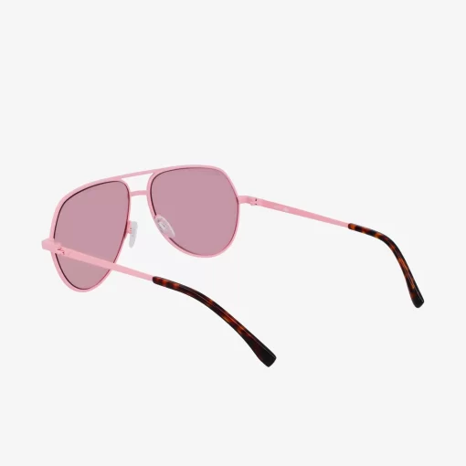 Lacoste Sunglasses-Unisex Pilot Metal Signature 101 Sunglasses