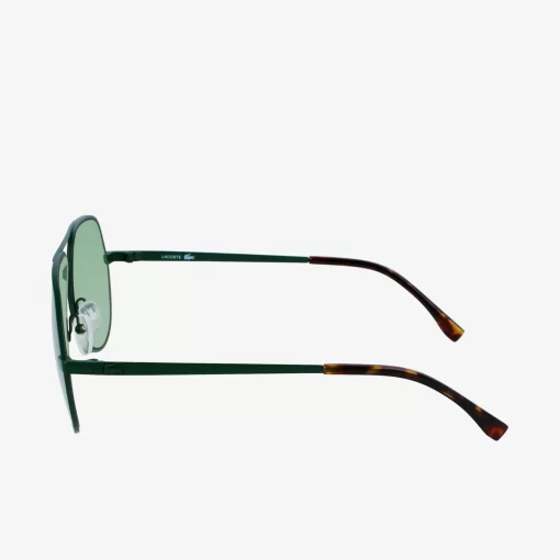 Lacoste Sunglasses-Unisex Pilot Metal Signature 101 Sunglasses