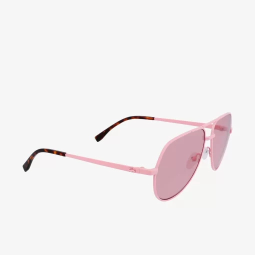 Lacoste Sunglasses-Unisex Pilot Metal Signature 101 Sunglasses