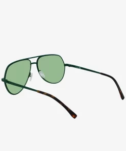 Lacoste Sunglasses-Unisex Pilot Metal Signature 101 Sunglasses