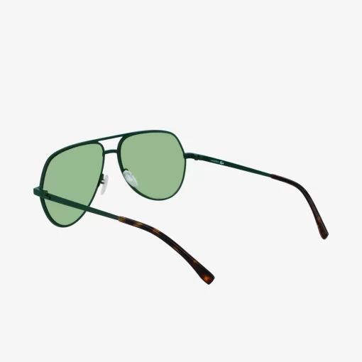 Lacoste Sunglasses-Unisex Pilot Metal Signature 101 Sunglasses