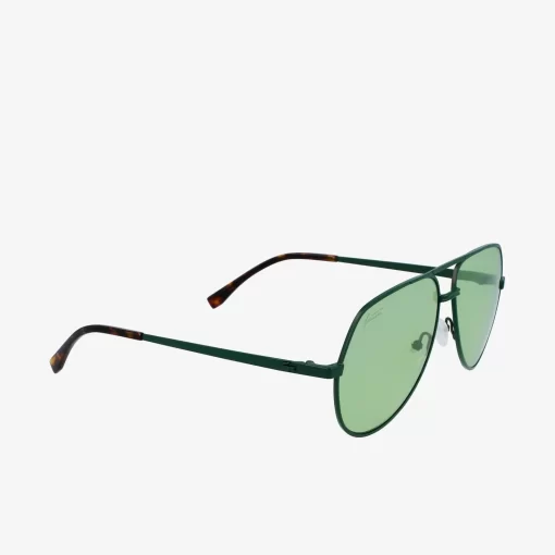 Lacoste Sunglasses-Unisex Pilot Metal Signature 101 Sunglasses