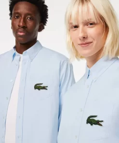 Lacoste Shirts & Tops-Unisex Relaxed Fit Large Crocodile Cotton Shirt