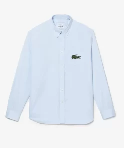 Lacoste Shirts & Tops-Unisex Relaxed Fit Large Crocodile Cotton Shirt