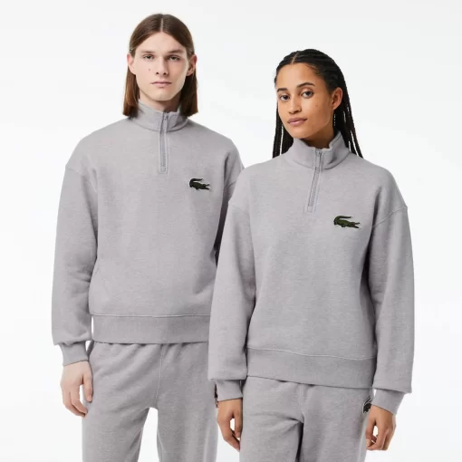 Lacoste Sweatshirts-Unisex Zip High Neck Organic Cotton Jogger Sweatshirt