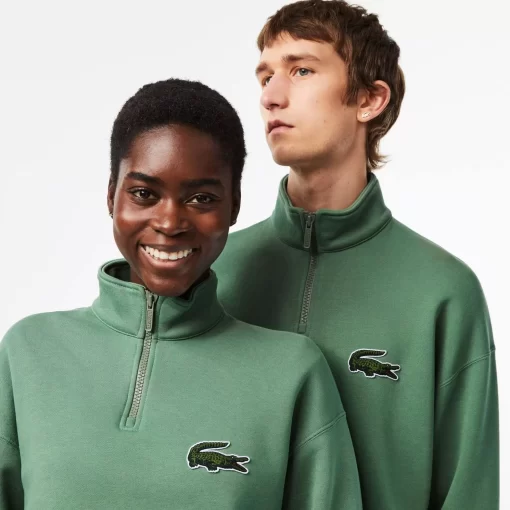 Lacoste Sweatshirts-Unisex Zip High Neck Organic Cotton Jogger Sweatshirt