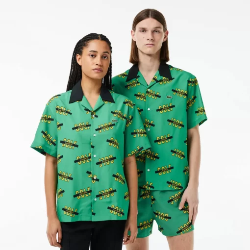 Lacoste Shirts-Uv Resist Short-Sleeved Printed Shirt