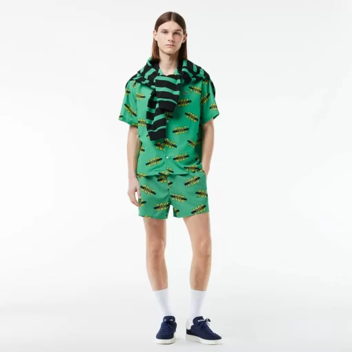 Lacoste Shirts-Uv Resist Short-Sleeved Printed Shirt