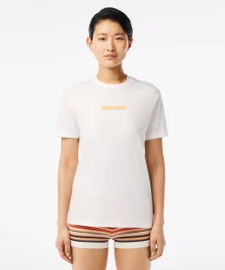 Lacoste T-Shirts-Vintage Print Soft Cotton Jersey T-Shirt