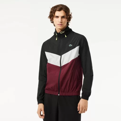 Lacoste Fitness & Training-Water Resistant Packaway Zipped Sport Jacket