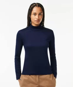 Lacoste T-Shirts-Women'S Cotton Turtleneck