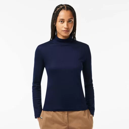 Lacoste T-Shirts-Women'S Cotton Turtleneck