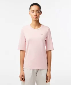 Lacoste T-Shirts-Women'S Crew Neck Cotton T-Shirt