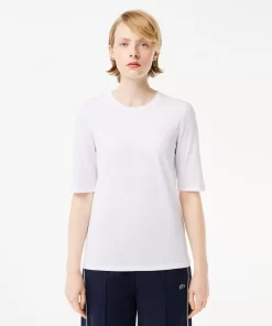 Lacoste T-Shirts-Women'S Crew Neck Cotton T-Shirt