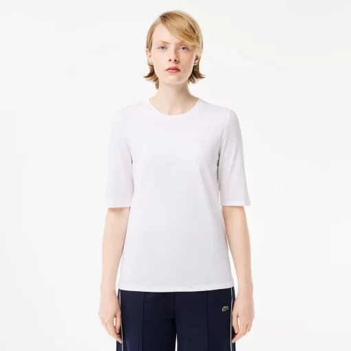 Lacoste T-Shirts-Women'S Crew Neck Cotton T-Shirt