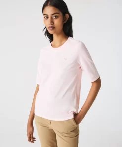 Lacoste T-Shirts-Women'S Crew Neck Cotton T-Shirt