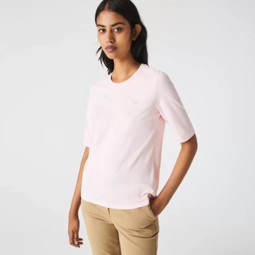 Lacoste T-Shirts-Women'S Crew Neck Cotton T-Shirt