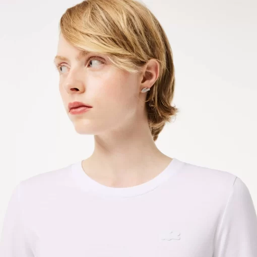 Lacoste T-Shirts-Women'S Crew Neck Cotton T-Shirt