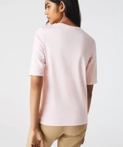 Lacoste T-Shirts-Women'S Crew Neck Cotton T-Shirt