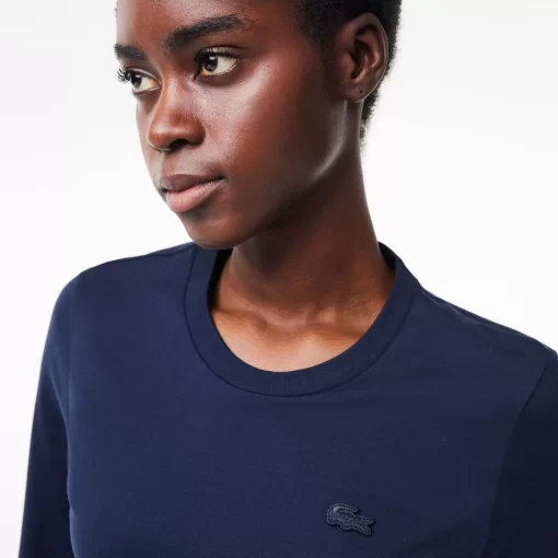 Lacoste T-Shirts-Women'S Crew Neck Cotton T-Shirt