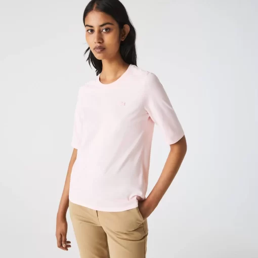 Lacoste T-Shirts-Women'S Crew Neck Cotton T-Shirt