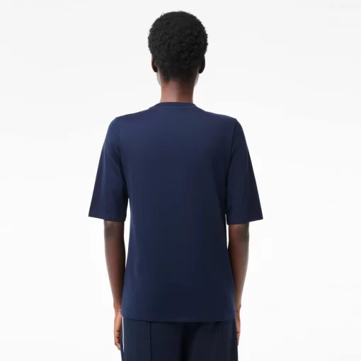 Lacoste T-Shirts-Women'S Crew Neck Cotton T-Shirt