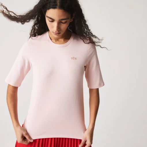 Lacoste T-Shirts-Women'S Crew Neck Cotton T-Shirt