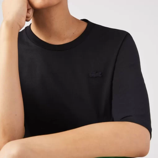 Lacoste T-Shirts-Women'S Crew Neck Cotton T-Shirt