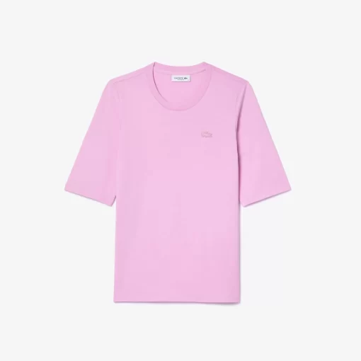 Lacoste T-Shirts-Women'S Crew Neck Cotton T-Shirt