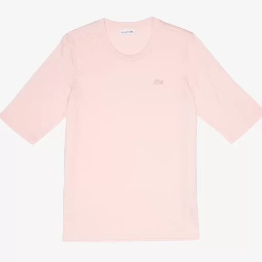 Lacoste T-Shirts-Women'S Crew Neck Cotton T-Shirt